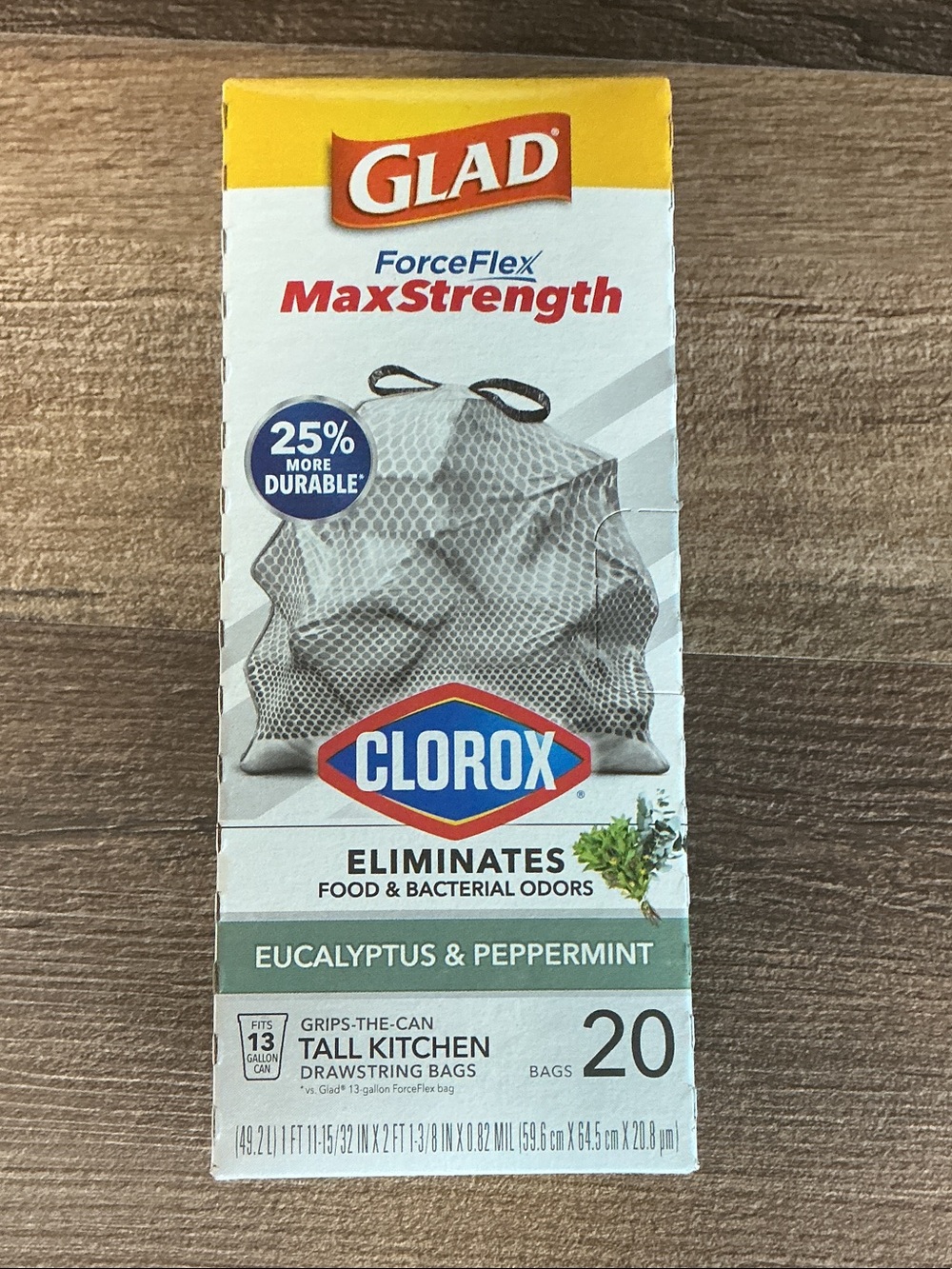 Glad eucalyptus & peppermint trash bags 20 Count